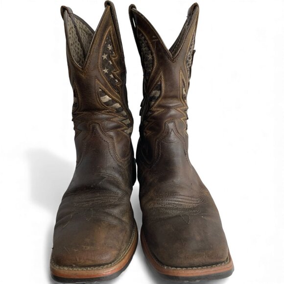 Ariat Leather Western Cowboy Square Toe Brown Boots Men's 11.5 - Picture 3 of 15